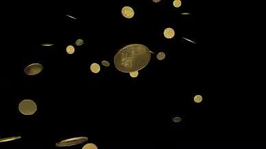 金币飘落大气金色素材视频的预览图